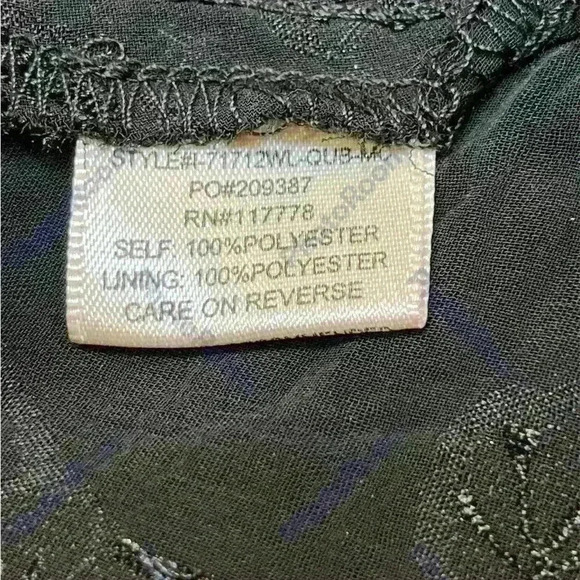 FLORAL BURNOUT SHORT SLEEVE HIGH/LOW WRAP DRESS IN BLACK - Picture 11 of 12